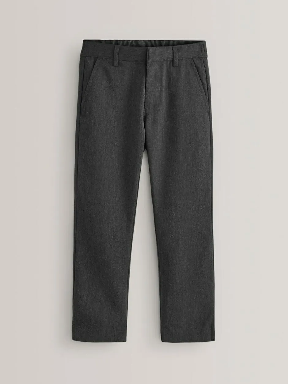 Next Regular Leg Pull On Waist School Trousers 5 Pack (3-17yrs) Grey Clearance