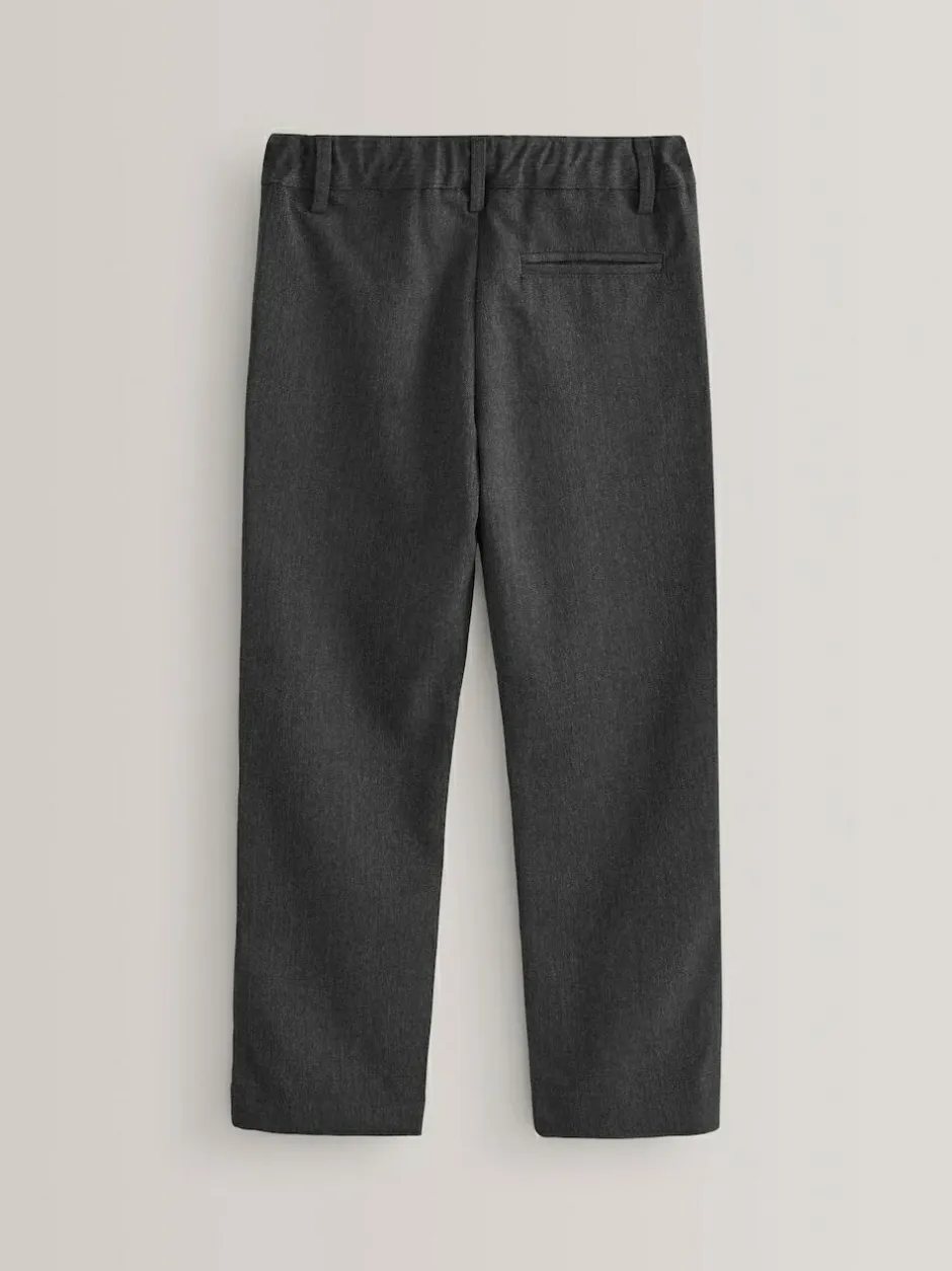 Next Regular Leg Pull On Waist School Trousers 5 Pack (3-17yrs) Grey Clearance