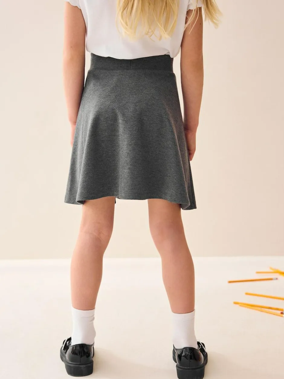 Next Regular Length Pull-On Jersey Stretch School Skater Skirt (3-17yrs) Grey Best