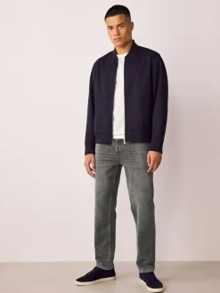 Next Regular Tapered Fit Authentic Stretch Denim Jeans Grey Clearance