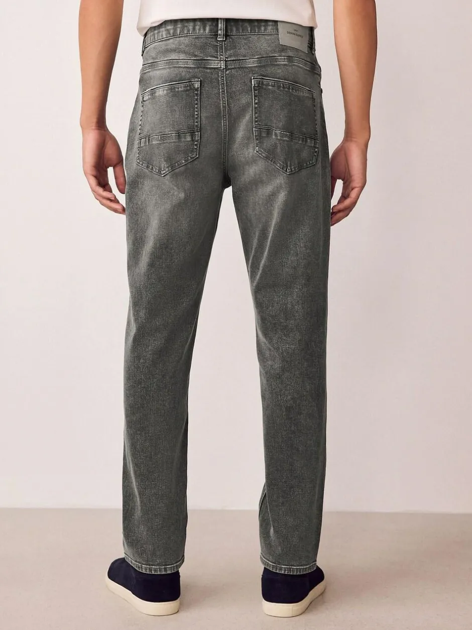 Next Regular Tapered Fit Authentic Stretch Denim Jeans Grey Clearance