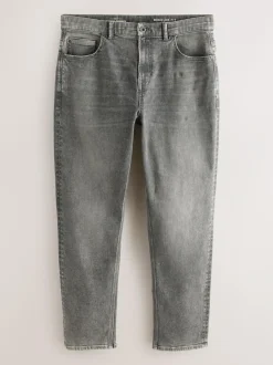 Next Regular Tapered Fit Authentic Stretch Denim Jeans Grey Clearance