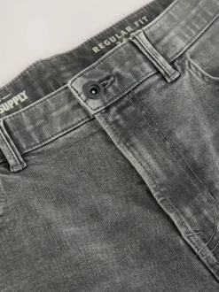 Next Regular Tapered Fit Authentic Stretch Denim Jeans Grey Clearance