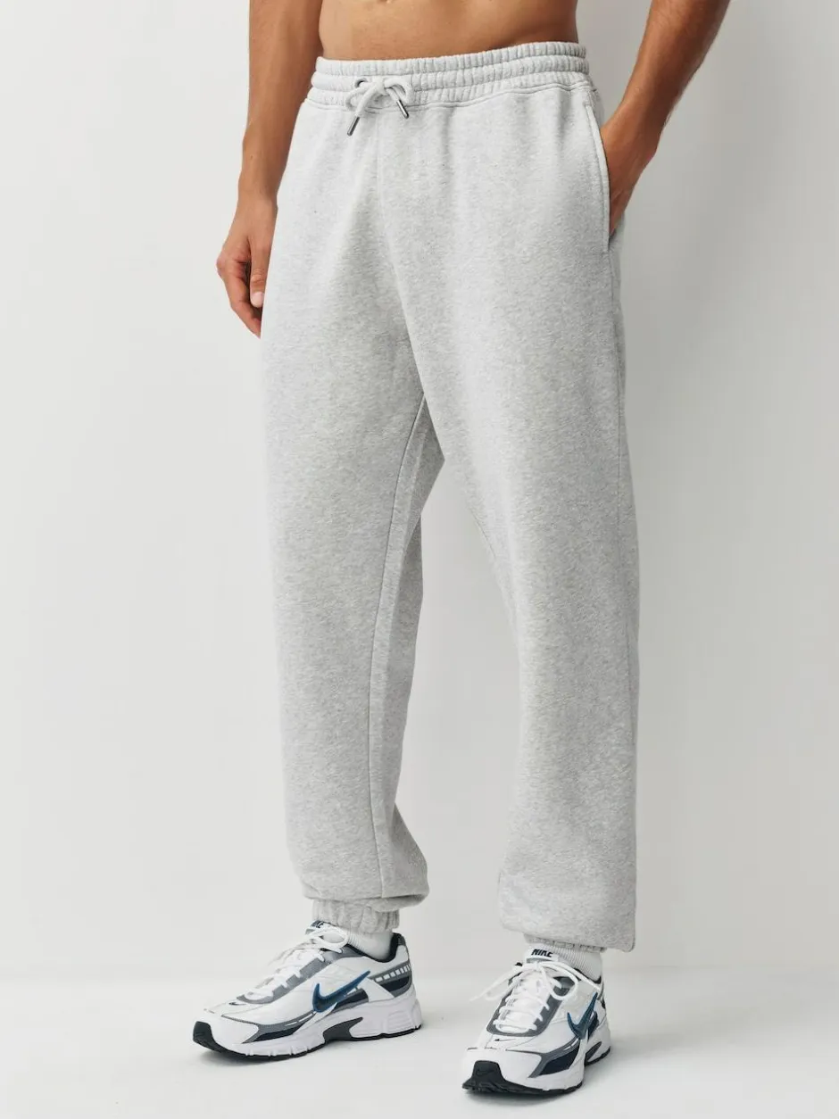 Next Relaxed Fit Slim Fit Brushback Heavyweight Joggers Grey