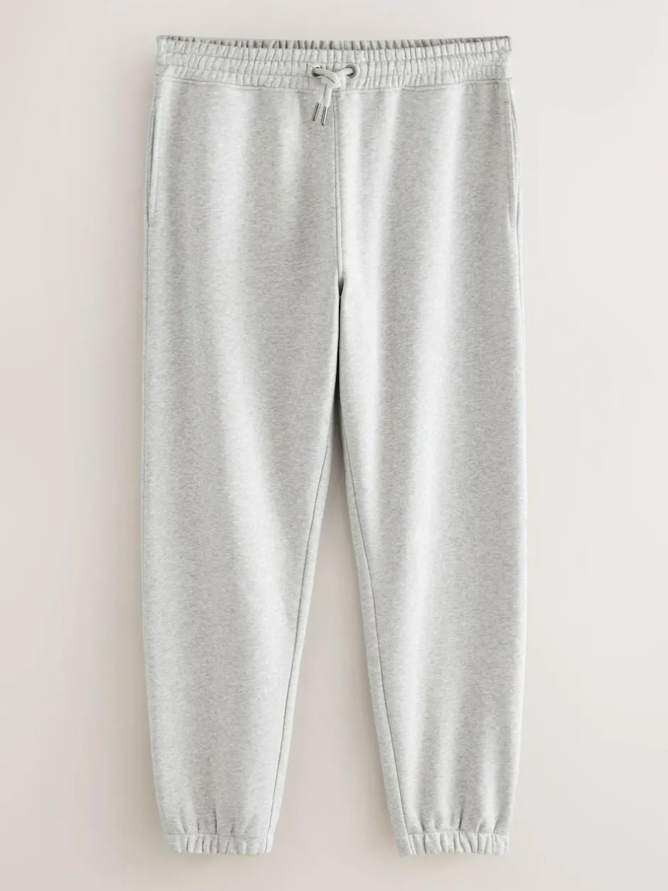 Next Relaxed Fit Slim Fit Brushback Heavyweight Joggers Grey