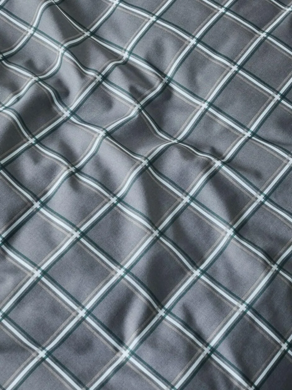 Next Grey Reversible Check Duvet Cover and Pillowcase Set Outlet