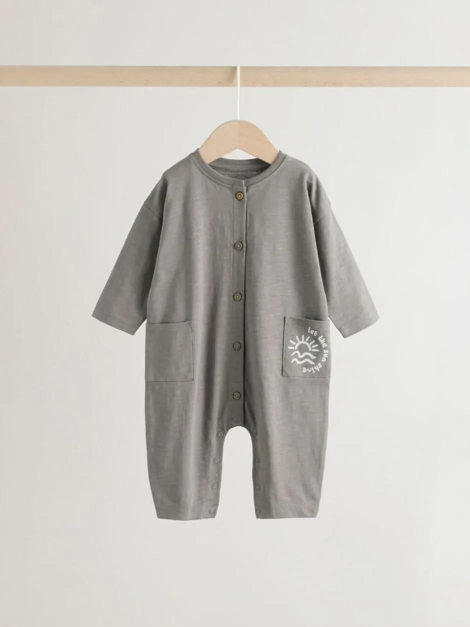Next Grey Scandi Cactus Baby Rompers 3 Pack Best