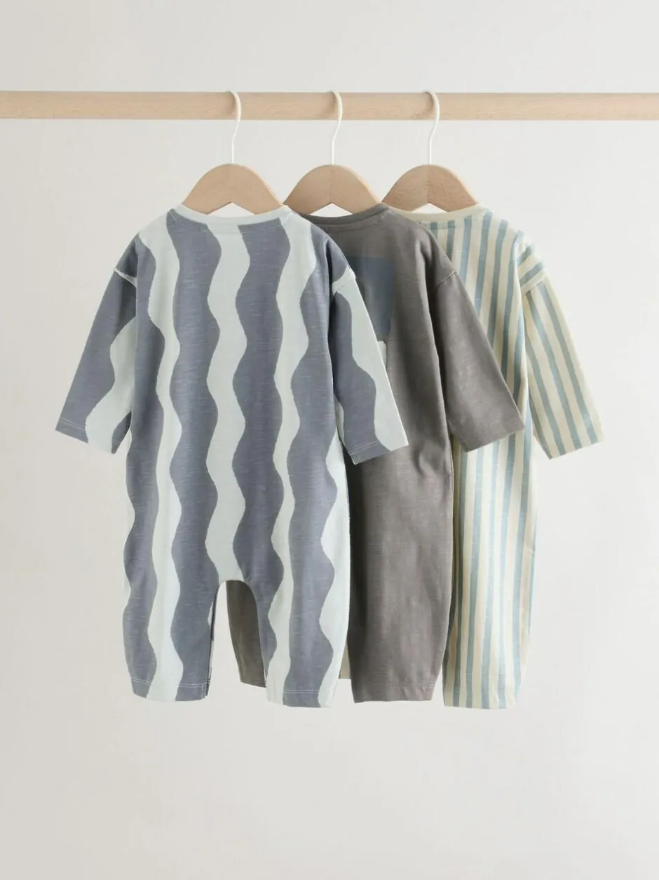 Next Grey Scandi Cactus Baby Rompers 3 Pack Best
