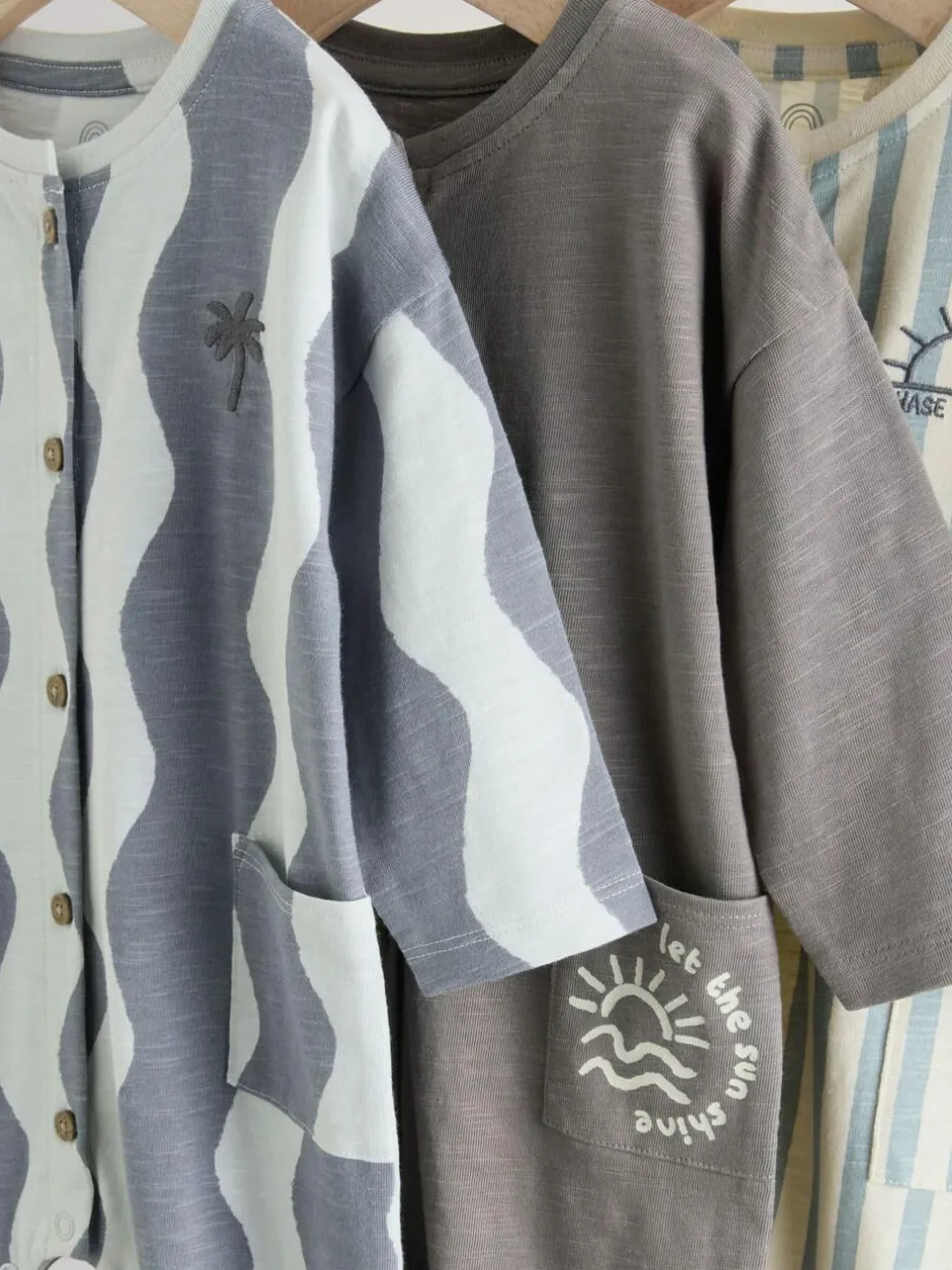 Next Grey Scandi Cactus Baby Rompers 3 Pack Best
