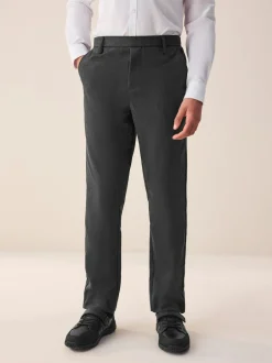 Next School Pull On Waist Straight Trousers (3-17yrs) Grey Hot