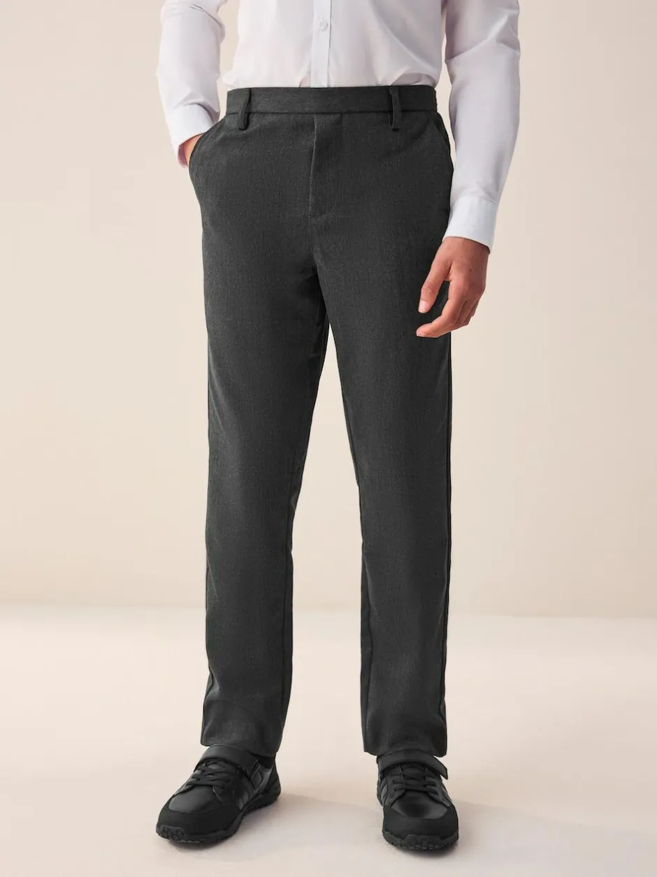 Next School Pull On Waist Straight Trousers (3-17yrs) Grey Hot