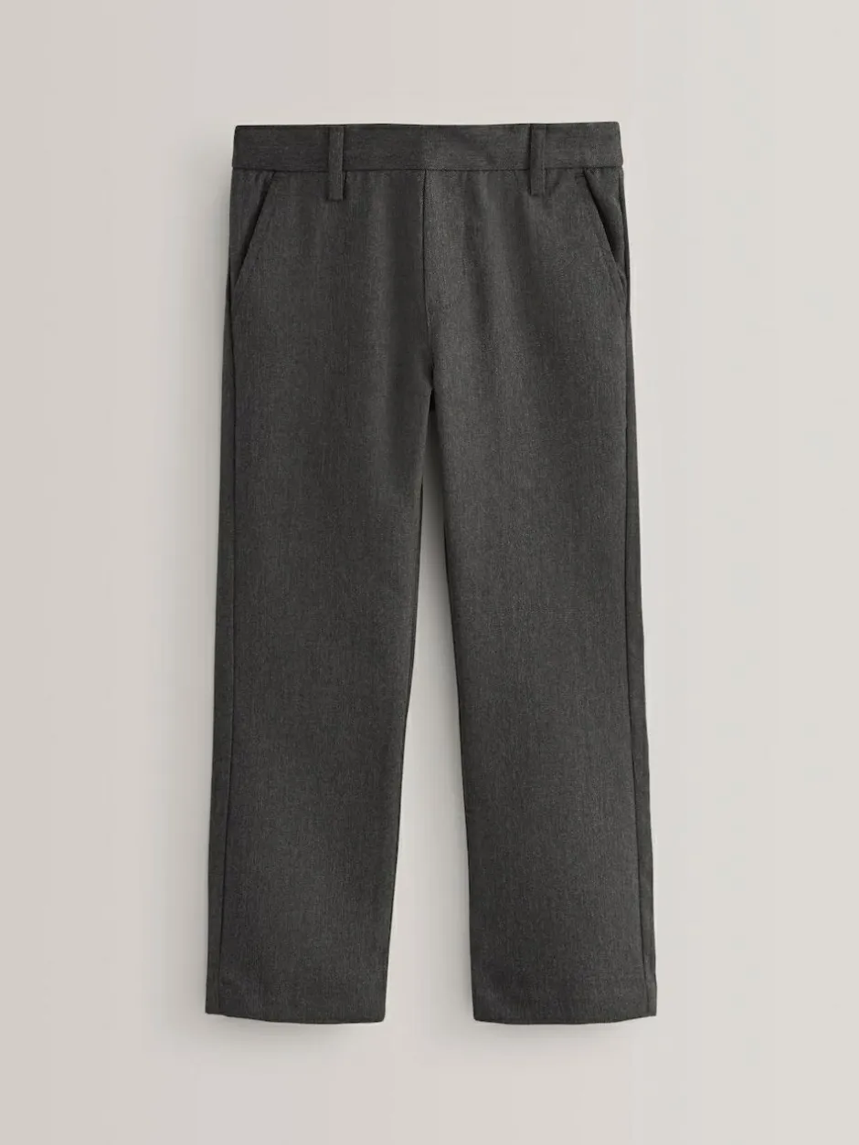 Next School Pull On Waist Straight Trousers (3-17yrs) Grey Hot
