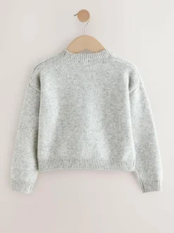 Next Grey Sequin Bow Jumper (3-16yrs) Online