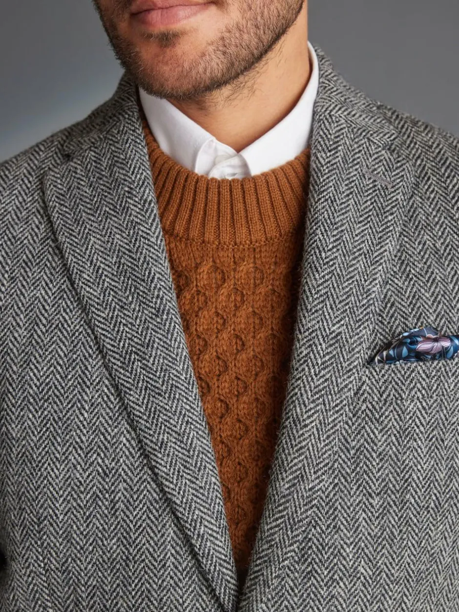 Next Signature Harris Tweed British Wool Blazer Grey Best