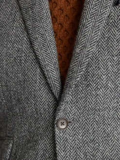 Next Signature Harris Tweed British Wool Blazer Grey Best
