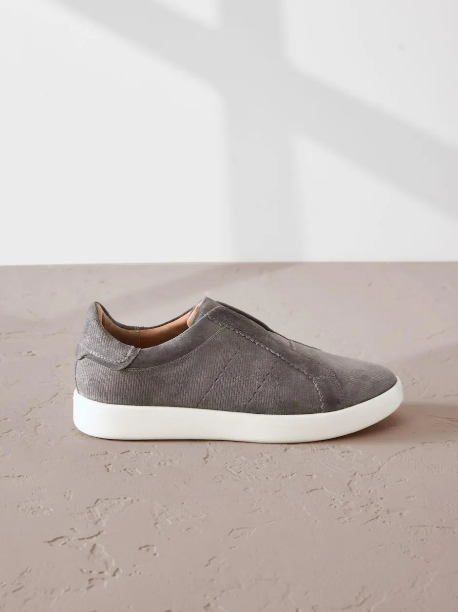 Next Signature Premium Leather Laceless Slip-On Trainers Grey Sale