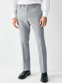 Next Skinny Fit Textured Suit Trousers Grey