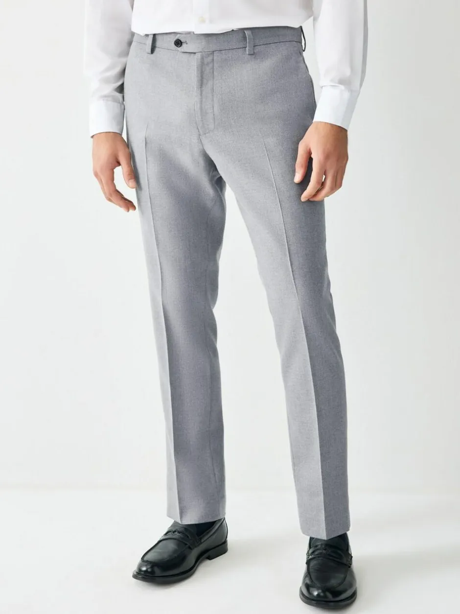 Next Skinny Fit Textured Suit Trousers Grey