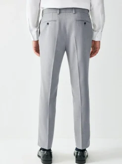 Next Skinny Fit Textured Suit Trousers Grey