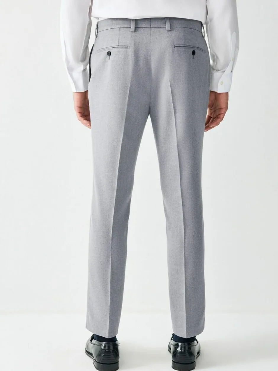 Next Skinny Fit Textured Suit Trousers Grey