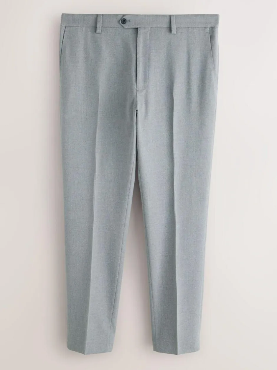 Next Skinny Fit Textured Suit Trousers Grey