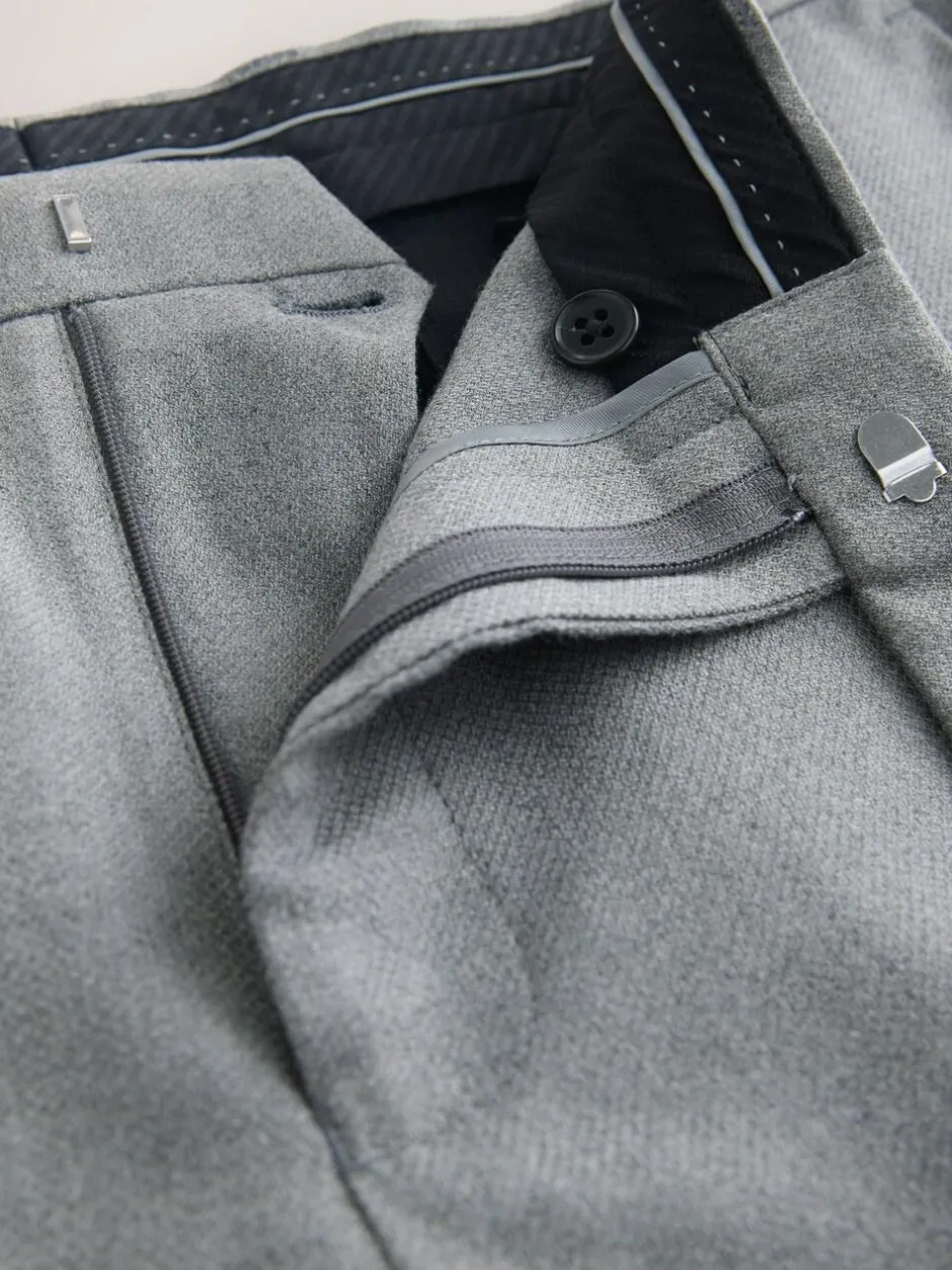 Next Skinny Fit Textured Suit Trousers Grey