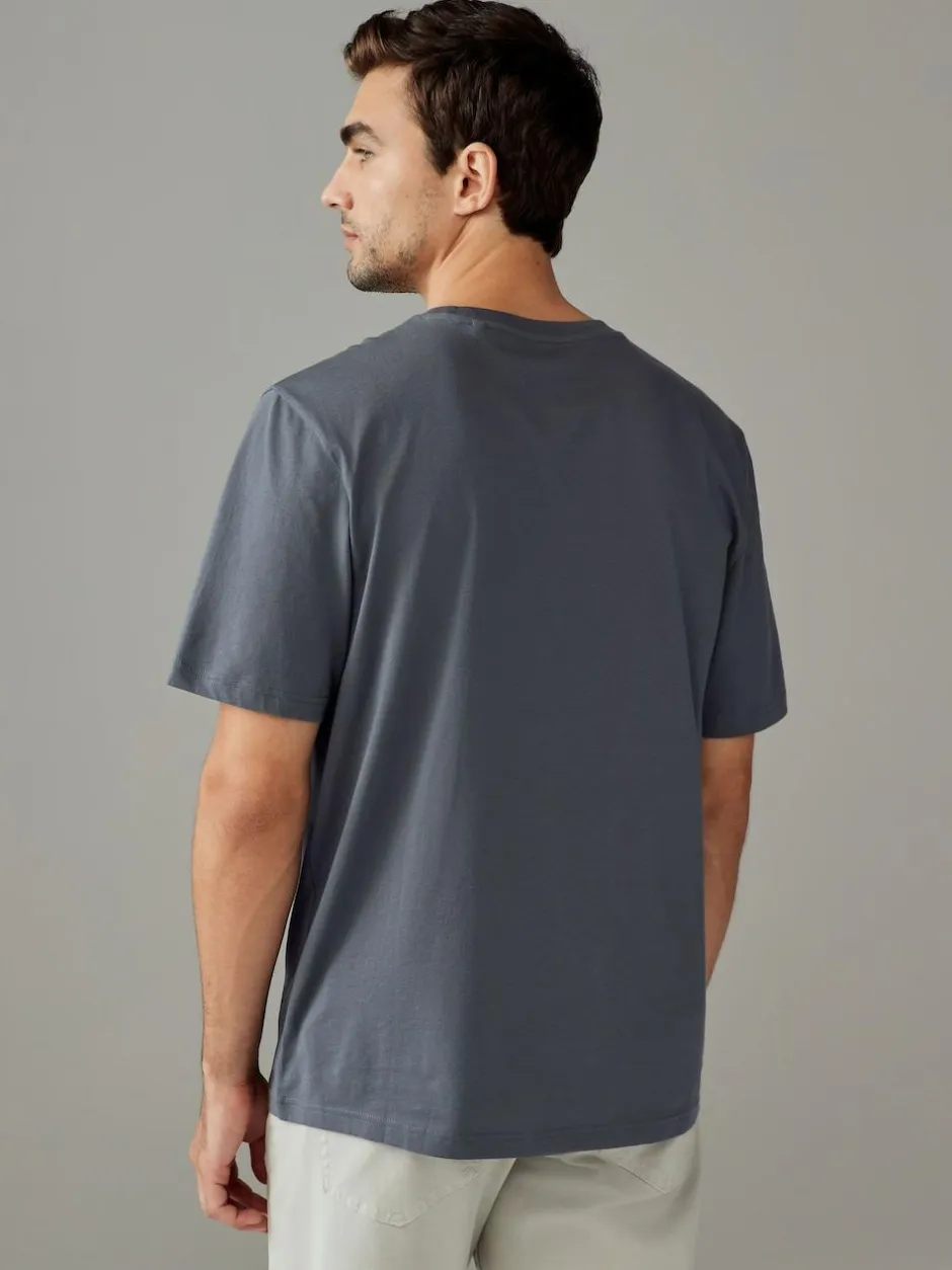 Next Grey Slate Regular Fit Essential Crew Neck Cotton T-Shirt Hot