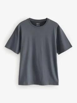 Next Grey Slate Regular Fit Essential Crew Neck Cotton T-Shirt Hot