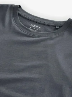 Next Grey Slate Regular Fit Essential Crew Neck Cotton T-Shirt Hot