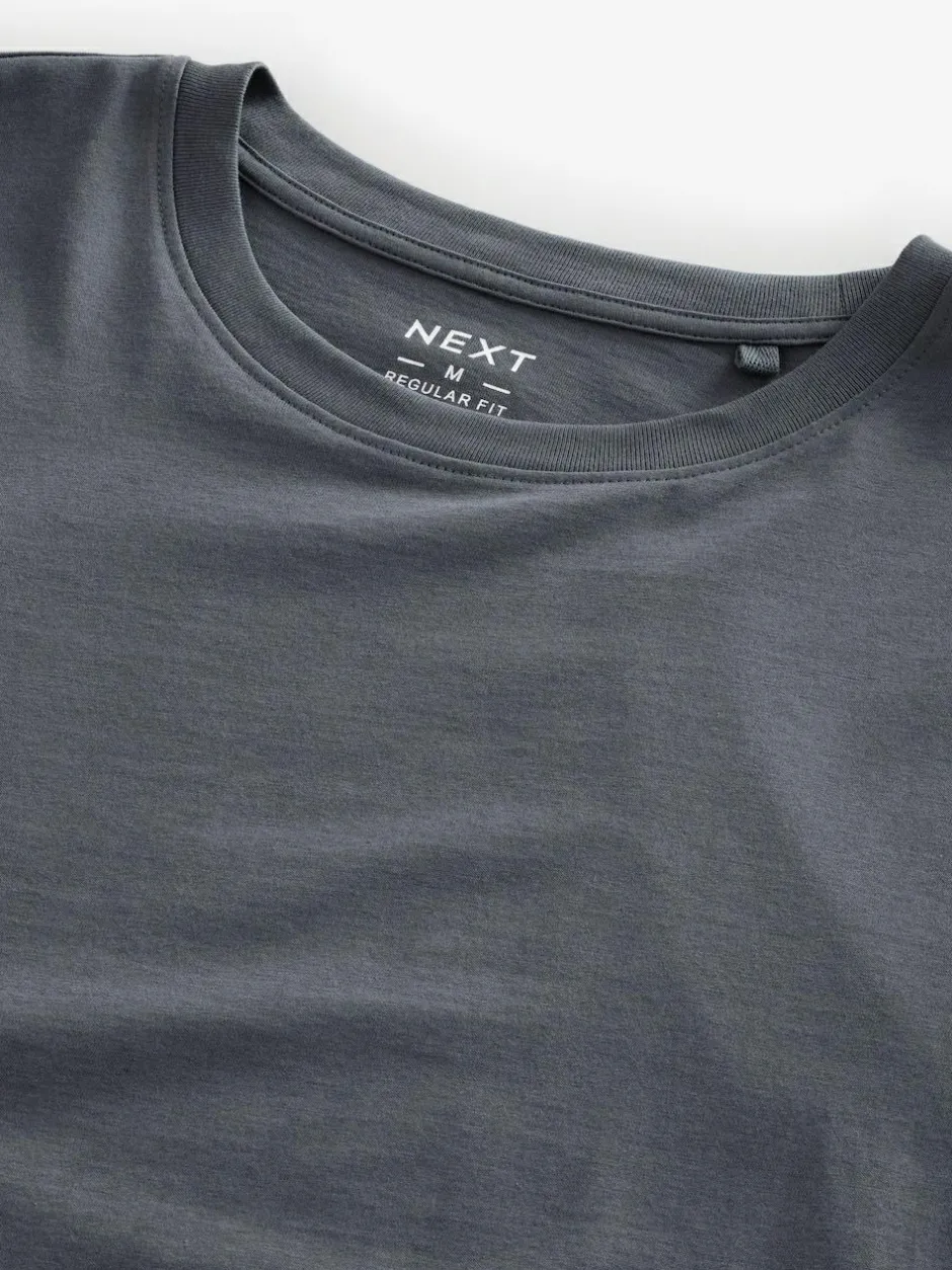 Next Grey Slate Regular Fit Essential Crew Neck Cotton T-Shirt Hot