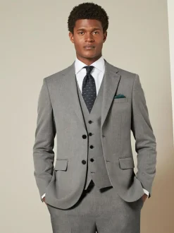 Next Grey Slim Fit Textured Suit Jacket