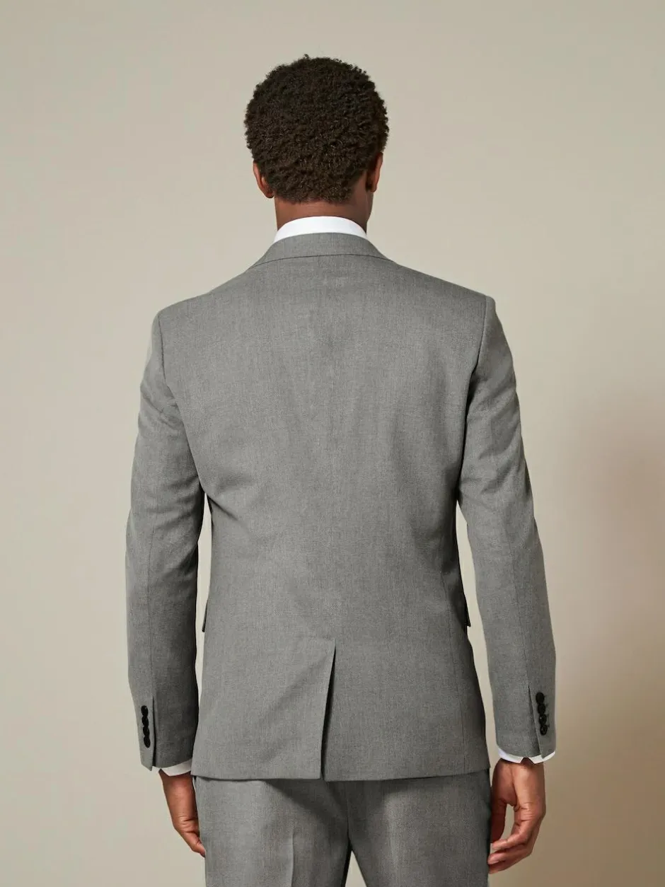 Next Grey Slim Fit Textured Suit Jacket