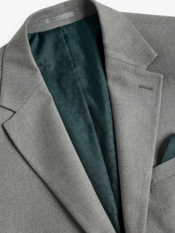 Next Grey Slim Fit Textured Suit Jacket