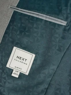 Next Grey Slim Fit Textured Suit Jacket