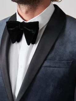 Next Slim Fit Velvet Blazer Grey
