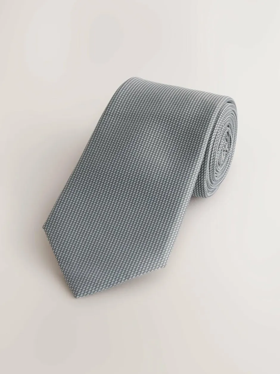 Next Grey Slim Textured Tie Best