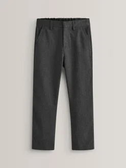 Next Slim Waist Straight Leg School Trousers (3-17yrs) Grey Best