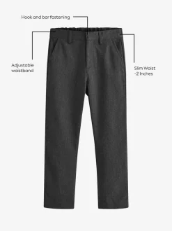 Next Slim Waist Straight Leg School Trousers (3-17yrs) Grey Best