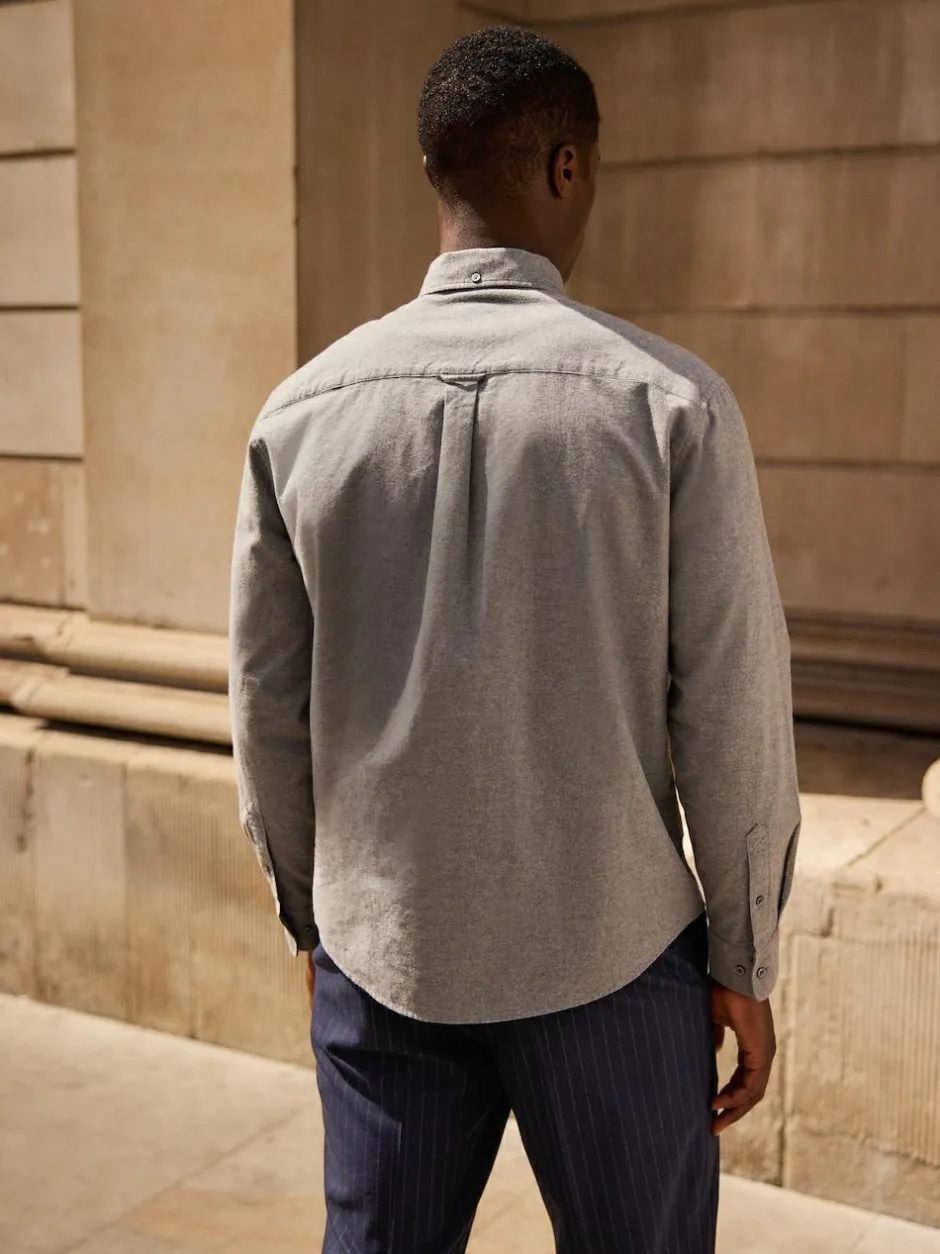 Next Grey Soft Touch Oxford Long Sleeve Shirt