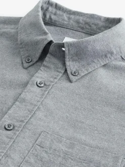 Next Grey Soft Touch Oxford Long Sleeve Shirt