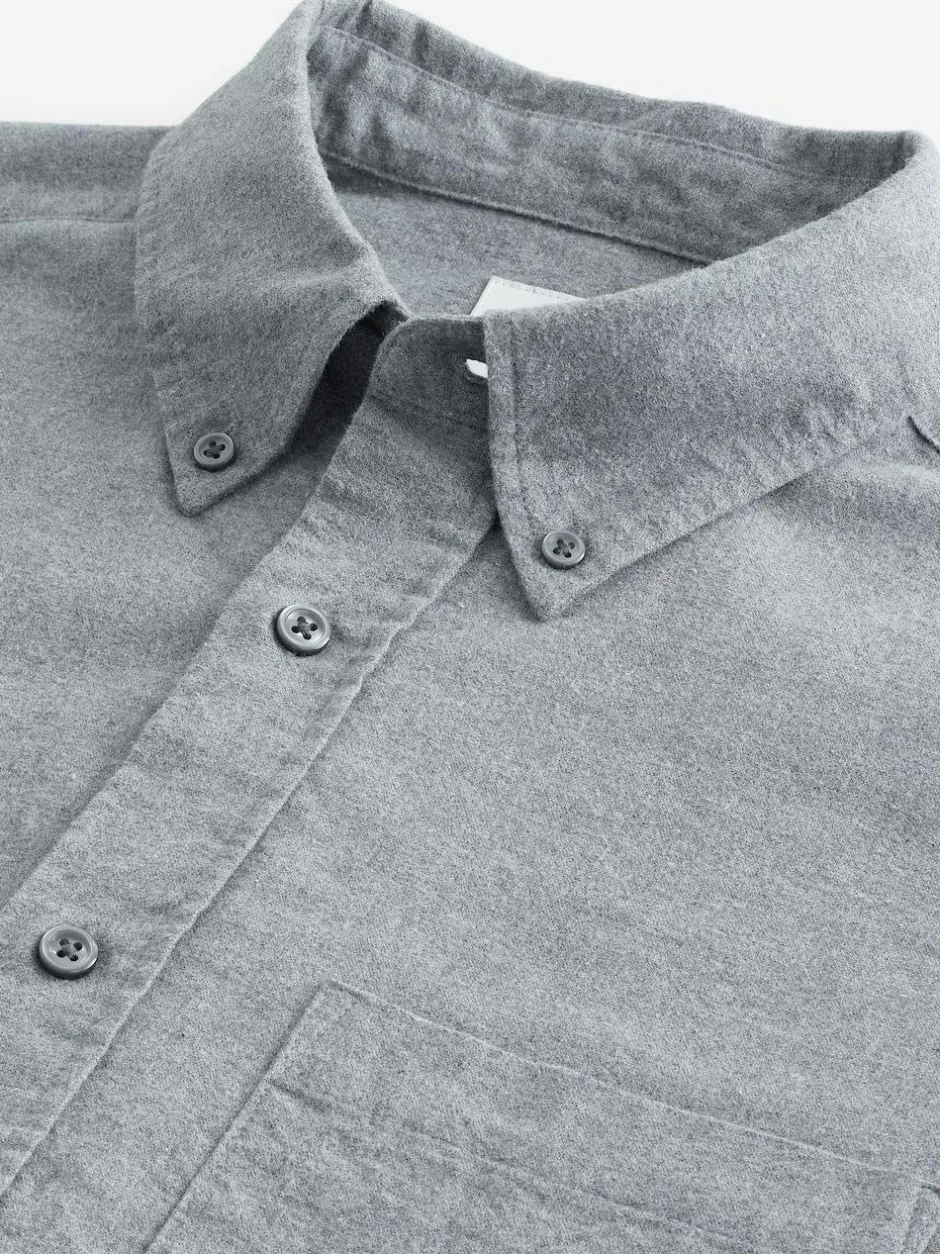 Next Grey Soft Touch Oxford Long Sleeve Shirt