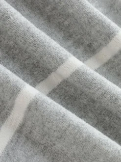 Next Cosy Long Sleeve Pyjamas Grey Stripe