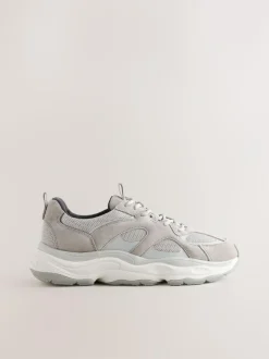 Next Suede Trim Runners Grey Sale