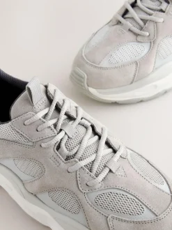 Next Suede Trim Runners Grey Sale