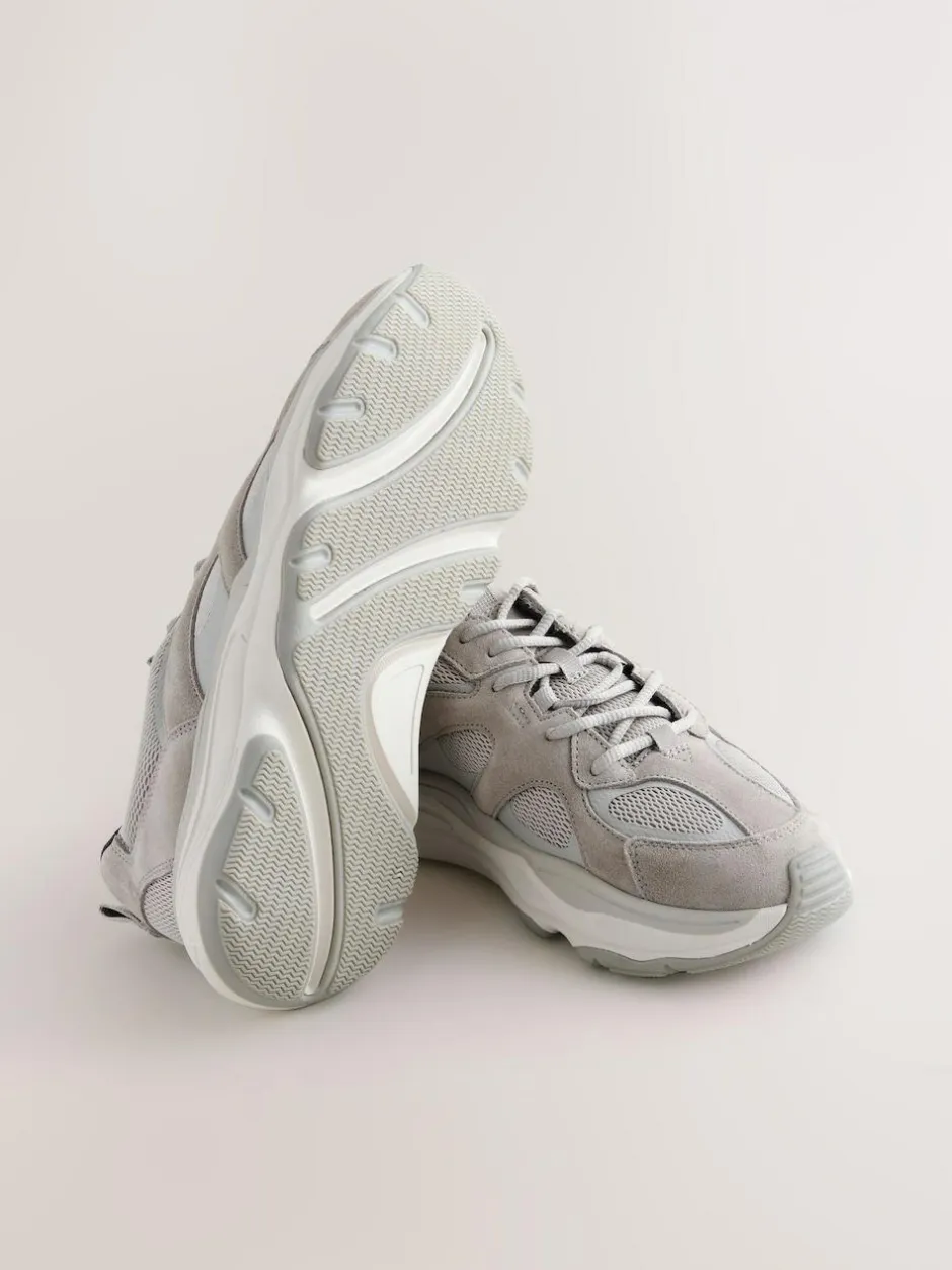 Next Suede Trim Runners Grey Sale
