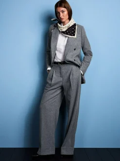 Next Tabitha Simmons X Wool Blend Wide Leg Trousers Grey