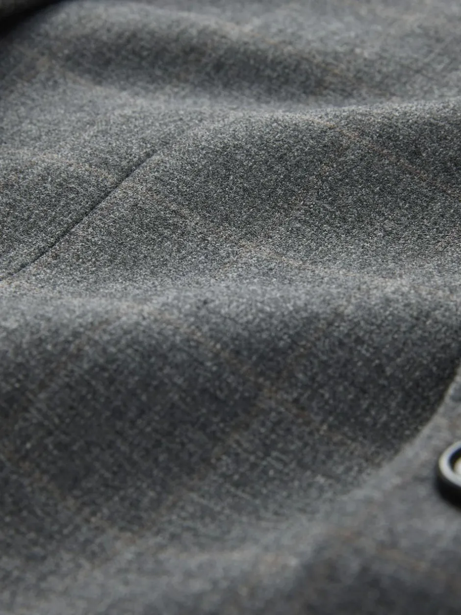 Next Grey Tailored Fit Check Flannel Suit Jacket Hot