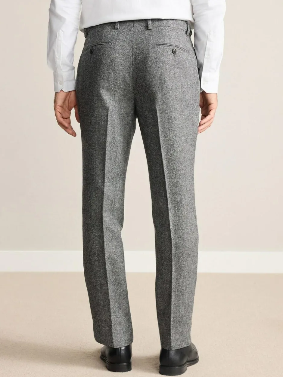Next Tailored Fit Signature Abraham Moon 100% British Wool Donegal Suit Trousers Grey Clearance
