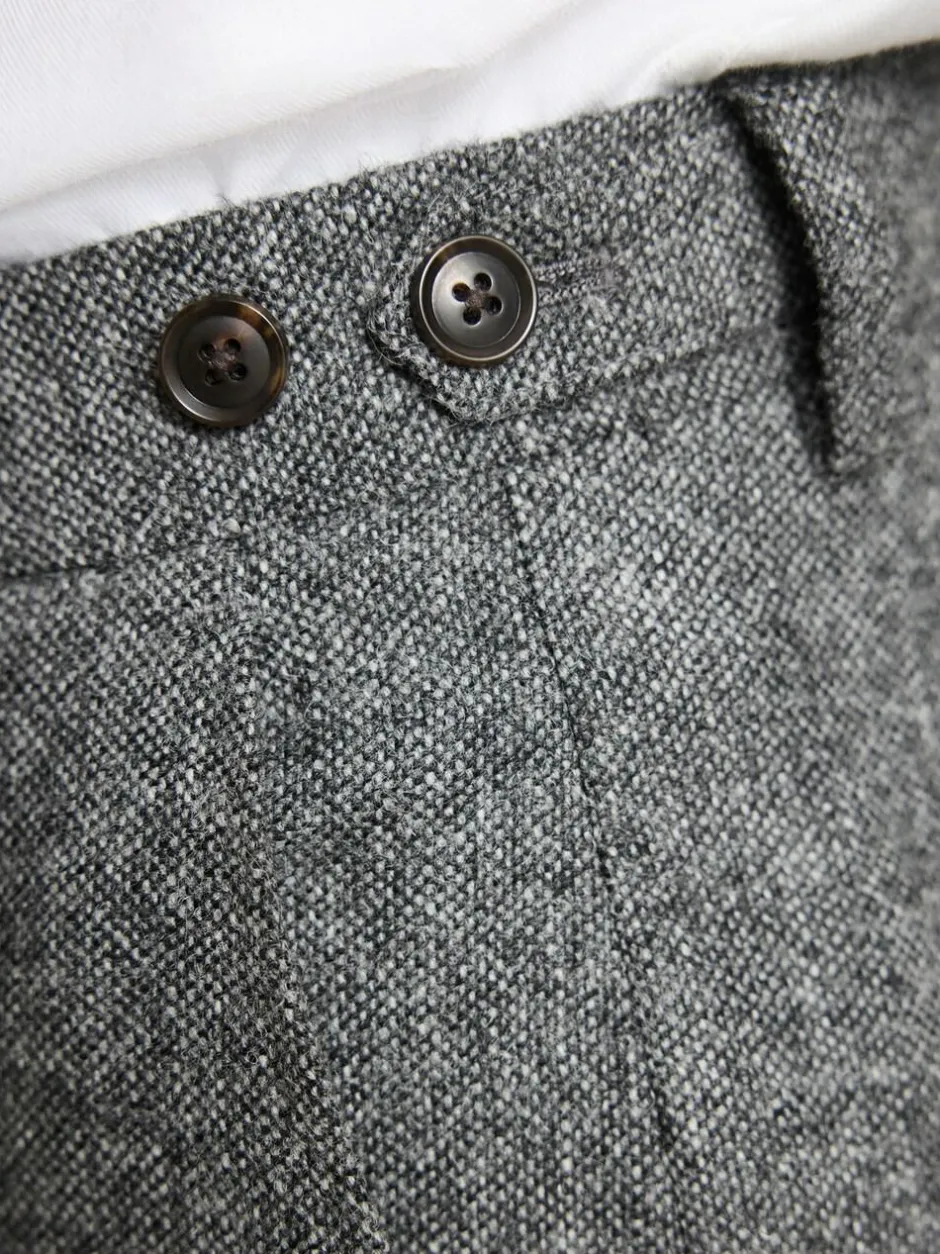 Next Tailored Fit Signature Abraham Moon 100% British Wool Donegal Suit Trousers Grey Clearance