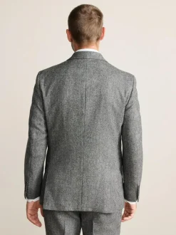 Next Tailored Fit Signature Abraham Moon 100% British Wool Donegal Suit Jacket Grey New